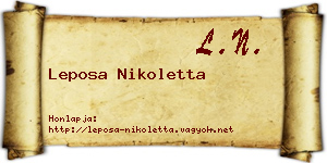 Leposa Nikoletta névjegykártya